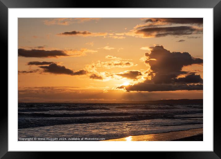 Sunset at The Beach  Framed Mounted Print by Steve Huggett