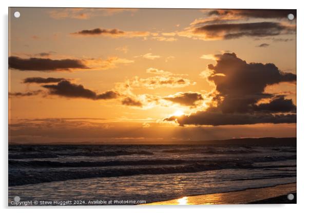 Sunset at The Beach  Acrylic by Steve Huggett