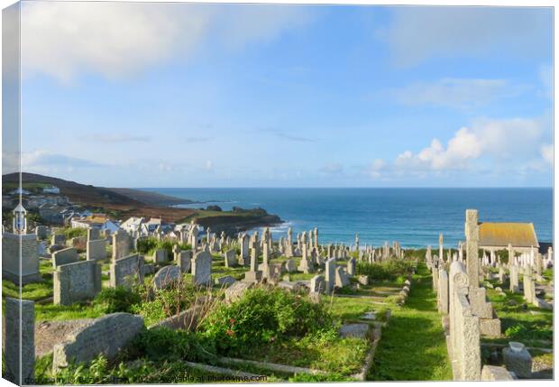 Barnoon Cemetery St Ives Cornwall  Canvas Print by Beryl Curran