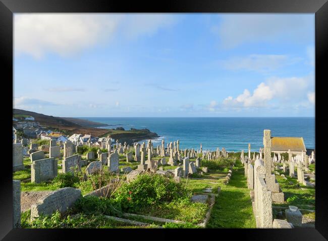 Barnoon Cemetery St Ives Cornwall  Framed Print by Beryl Curran