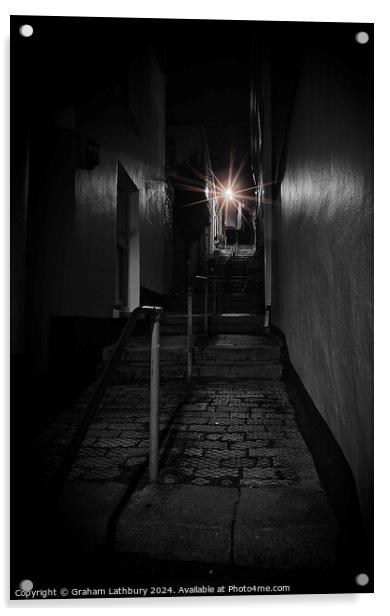 Dartmouth Night Steps Acrylic by Graham Lathbury
