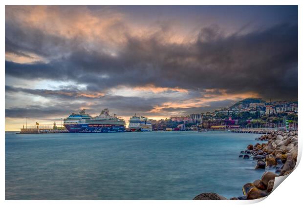 The Port of Funchal Print by Roger Green