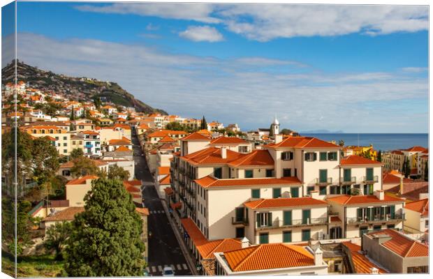Roof Tops of Funchal Canvas Print by Roger Green