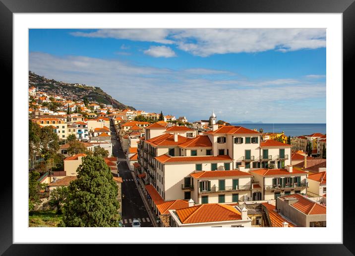 Roof Tops of Funchal Framed Mounted Print by Roger Green