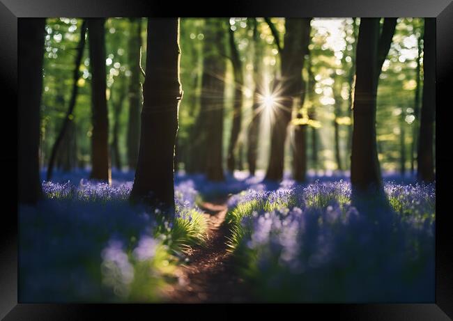 Bluebell Wood Framed Print by Picture Wizard