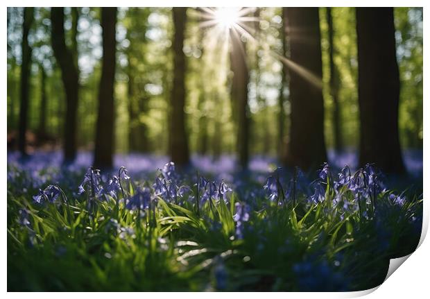 Bluebell Wood Print by Picture Wizard