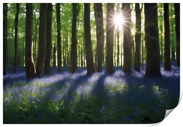 Bluebell Wood Print by Picture Wizard