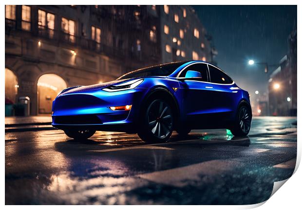 Tesla Model Y Print by Picture Wizard