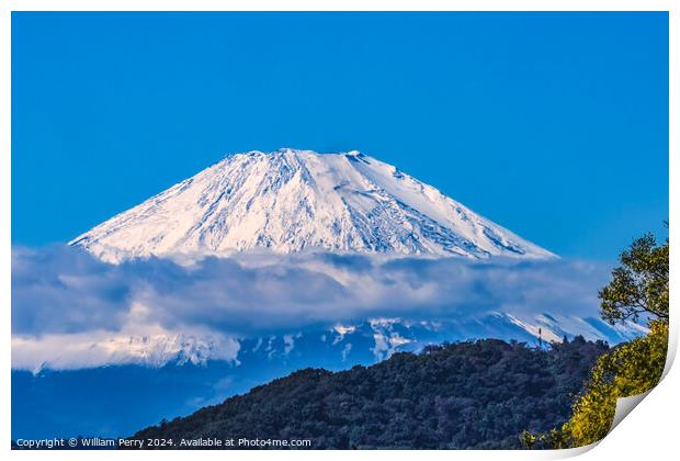 Colorful Fall Leaves Countryside Mount Fuji Hiratsuka Kanagawa J Print by William Perry