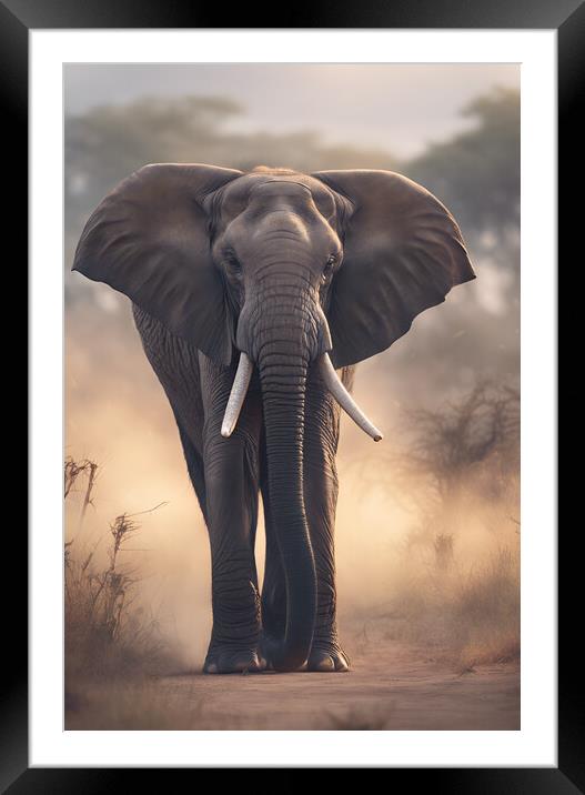 African Elephant Framed Mounted Print by Picture Wizard