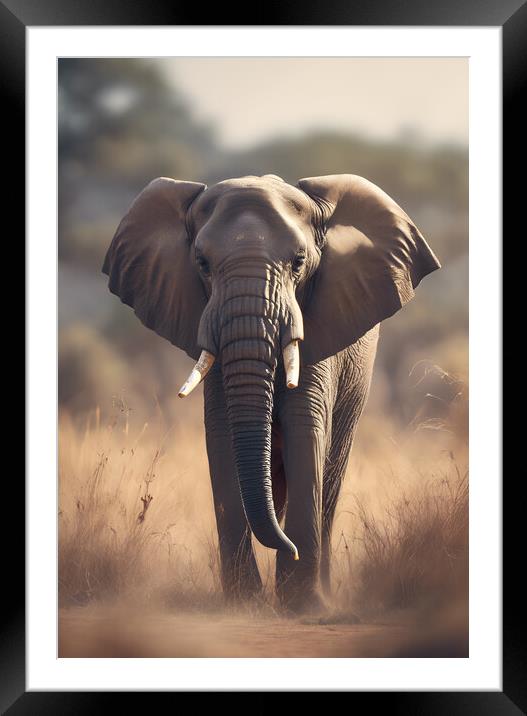African Elephant Framed Mounted Print by Picture Wizard