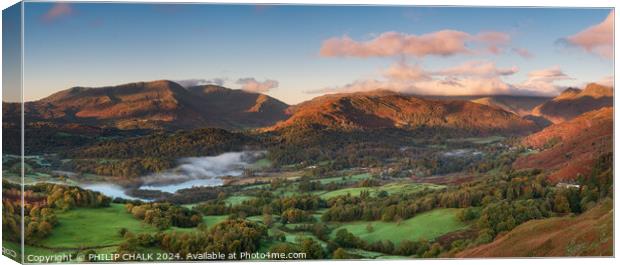 Loughrigg fell in the lake district Cumbria  1018 Canvas Print by PHILIP CHALK