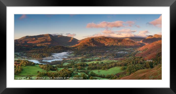 Loughrigg fell in the lake district Cumbria  1018 Framed Mounted Print by PHILIP CHALK