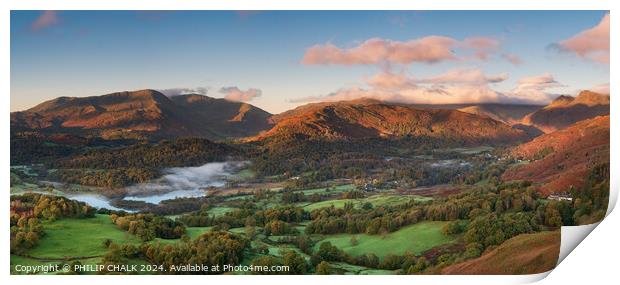 Loughrigg fell in the lake district Cumbria  1018 Print by PHILIP CHALK