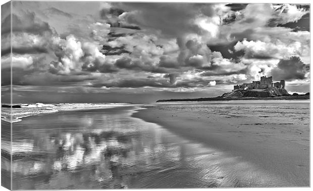 Bamburgh Castle and Beach Canvas Print by Kevin Tate