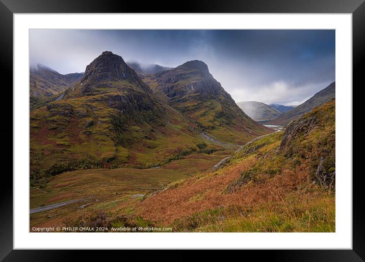 Glen Coe three sisters 1020 Framed Mounted Print by PHILIP CHALK