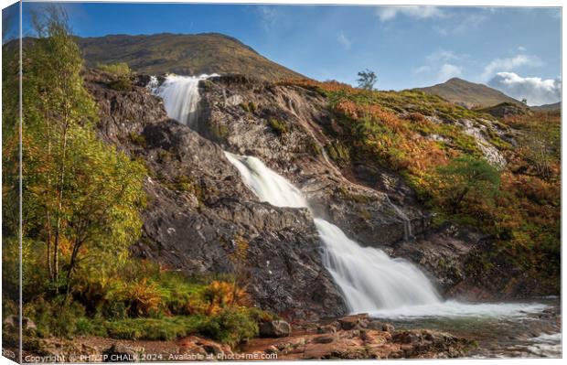 Glencoe falls three waters Scotland waterfalls 102 Canvas Print by PHILIP CHALK
