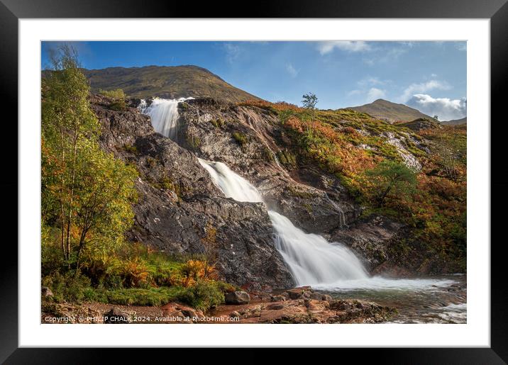 Glencoe falls three waters Scotland waterfalls 102 Framed Mounted Print by PHILIP CHALK