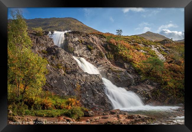 Glencoe falls three waters Scotland waterfalls 102 Framed Print by PHILIP CHALK