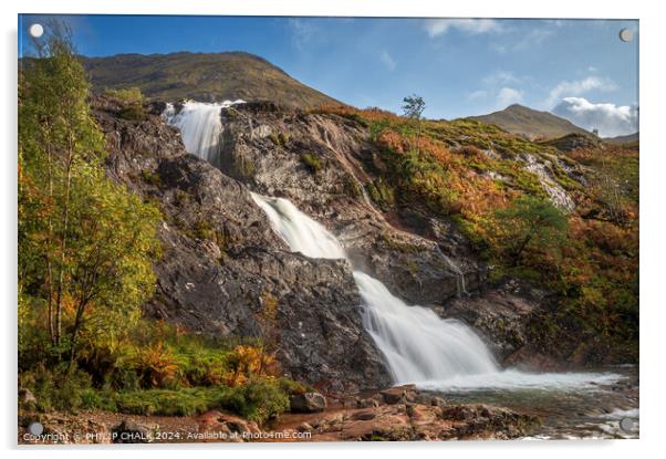 Glencoe falls three waters Scotland waterfalls 102 Acrylic by PHILIP CHALK