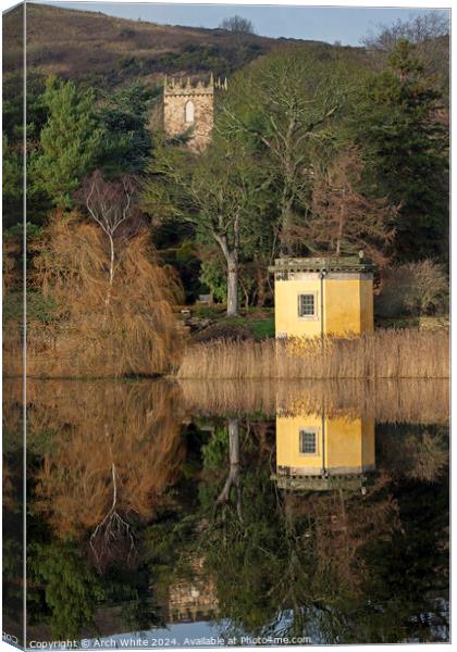 Reflections at Duddingston Loch, Edinburgh, Sot Canvas Print by Arch White