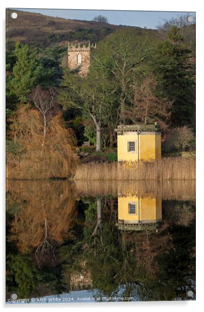 Reflections at Duddingston Loch, Edinburgh, Sot Acrylic by Arch White