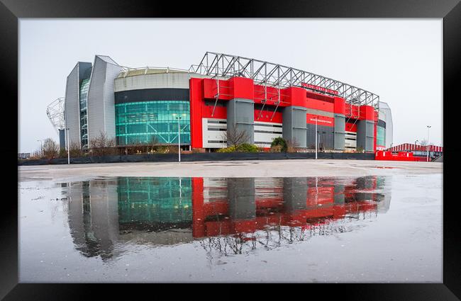 Reflections of Old Trafford Stadium Framed Print by Jason Wells