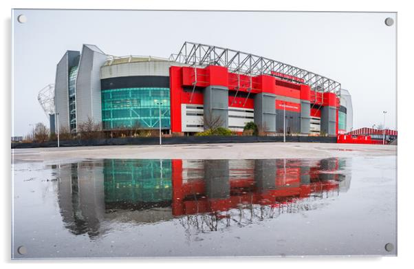 Reflections of Old Trafford Stadium Acrylic by Jason Wells