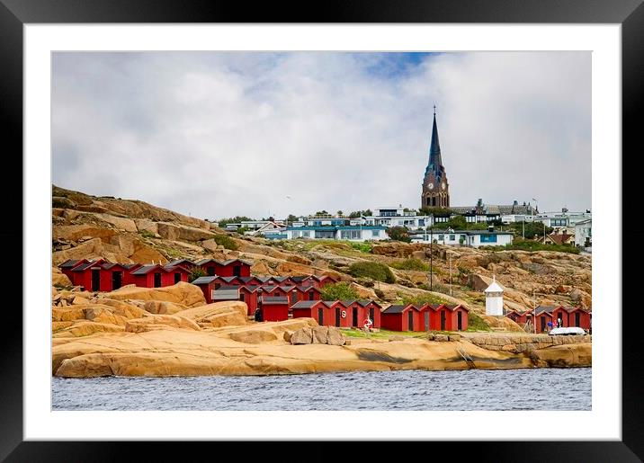 Beach Huts in Lysekil Sweden Framed Mounted Print by Martyn Arnold