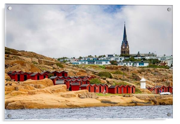 Beach Huts in Lysekil Sweden Acrylic by Martyn Arnold