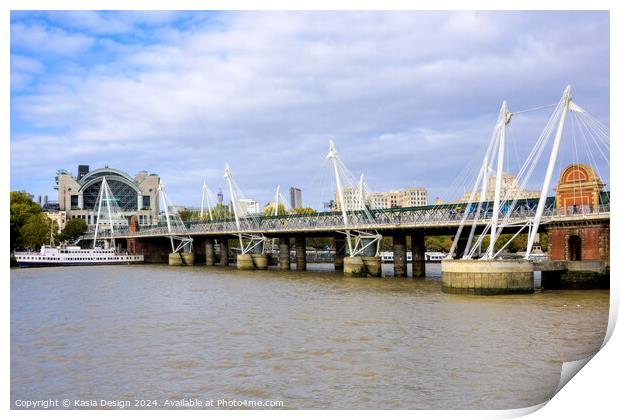 Hungerford Bridge Print by Kasia Design