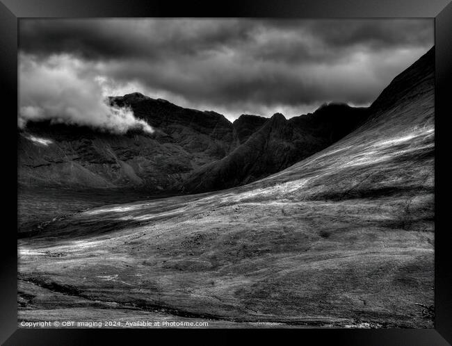 Cuillin Mountains, Isle of Skye, Scotland Framed Print by OBT imaging