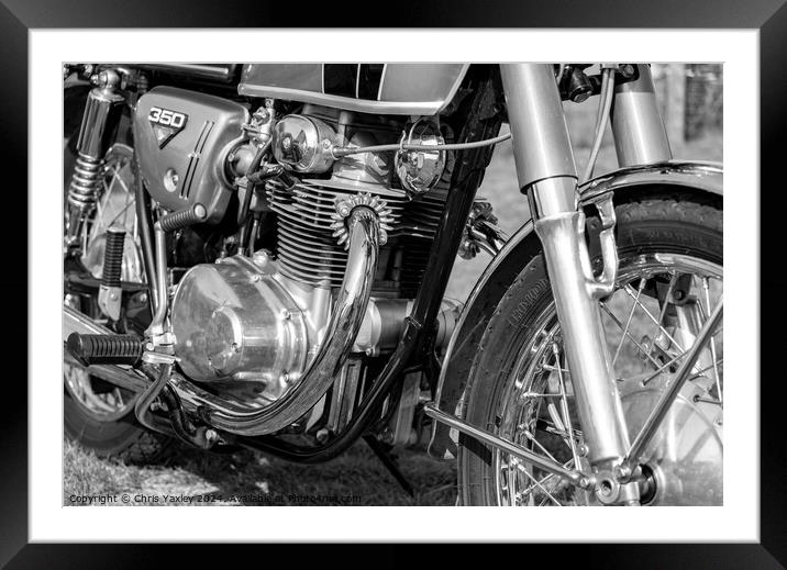 Classic Honda CB350 motorbike Framed Mounted Print by Chris Yaxley