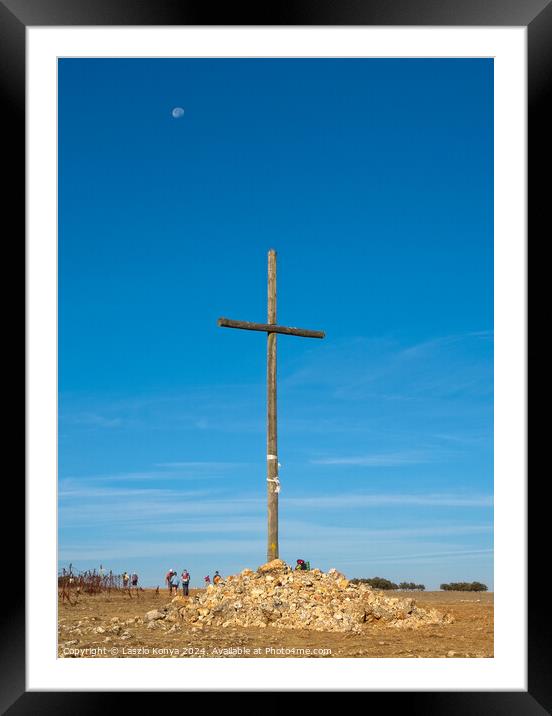 Cross on the Way - Alto Cruceiro Framed Mounted Print by Laszlo Konya