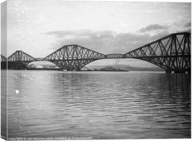 Forth Bridge In A Vintage Style Canvas Print by Lee Osborne