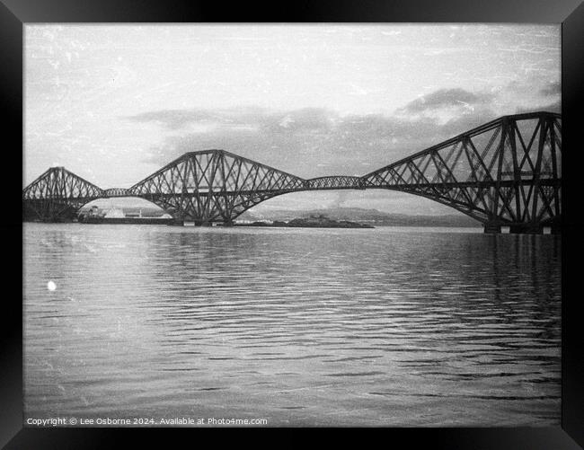 Forth Bridge In A Vintage Style Framed Print by Lee Osborne