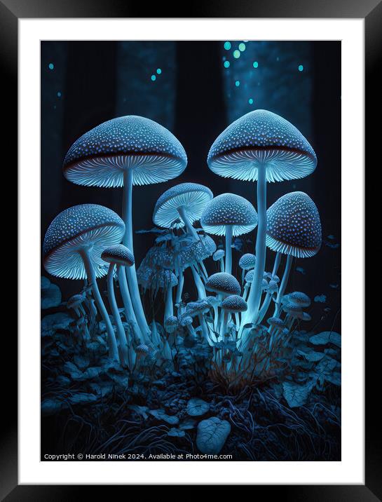Radiant Fungi I Framed Mounted Print by Harold Ninek