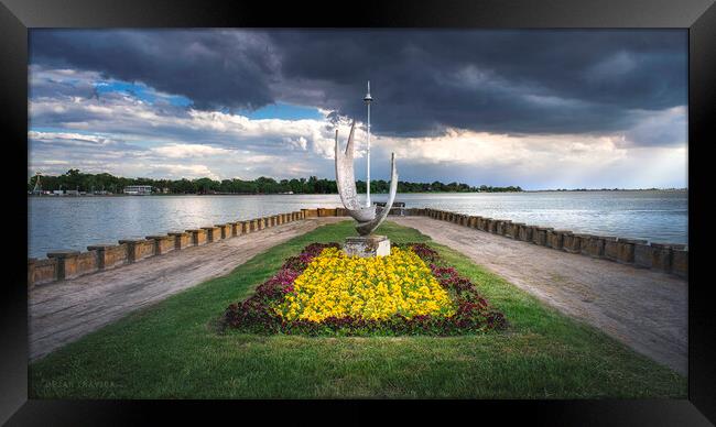The sculpture Wings on the Palic lake in Serbia Framed Print by Dejan Travica