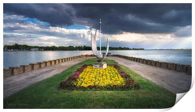 The sculpture Wings on the Palic lake in Serbia Print by Dejan Travica