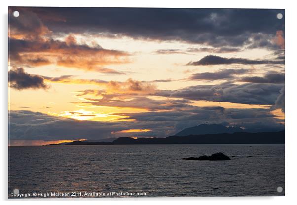 Sunset, Storm clouds, Point of Sleat, Skye, Scotla Acrylic by Hugh McKean