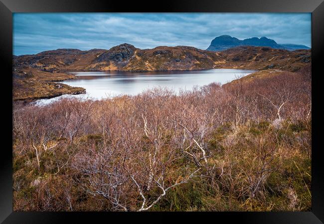 Loch Buine Moire and Suilven Framed Print by John Frid