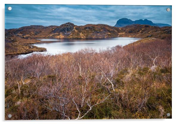 Loch Buine Moire and Suilven Acrylic by John Frid
