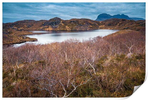 Loch Buine Moire and Suilven Print by John Frid