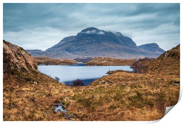 Cul Mor and Loch Sionascaig Print by John Frid