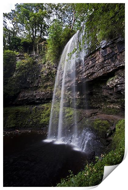 Hendryd Falls Print by Creative Photography Wales