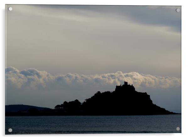 St Michael’s Mount silhouette  Acrylic by Beryl Curran