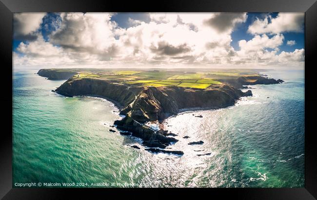 Hartland Point Lighthouse Framed Print by Malcolm Wood