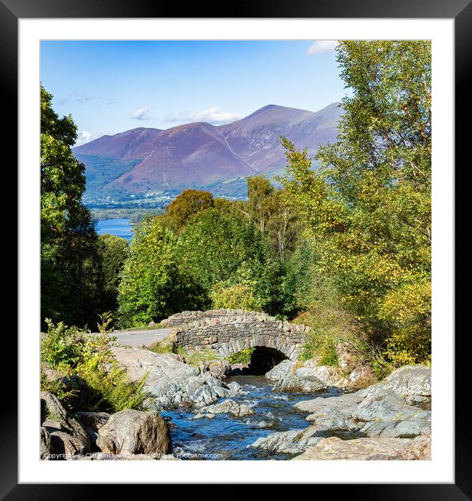 Ashness Bridge Lake District Framed Mounted Print by Cliff Kinch