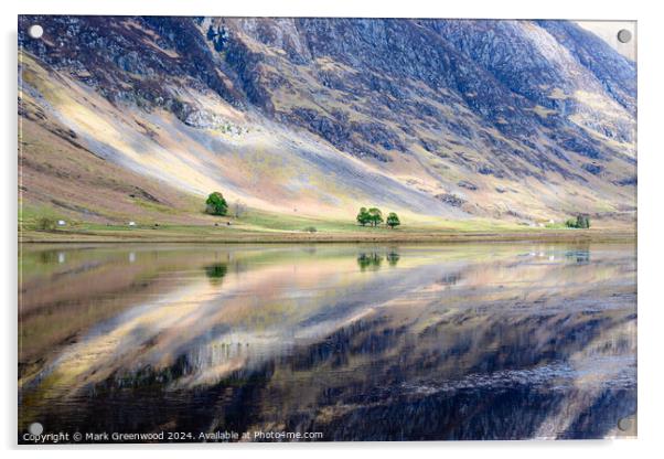 Loch Achtriochtan. Glen Coe, Scotland Acrylic by Mark Greenwood