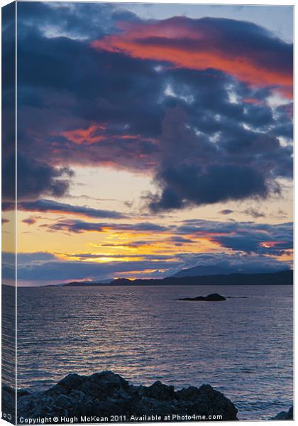 Sunset, Storm clouds, Point of Sleat, Skye, Scotla Canvas Print by Hugh McKean